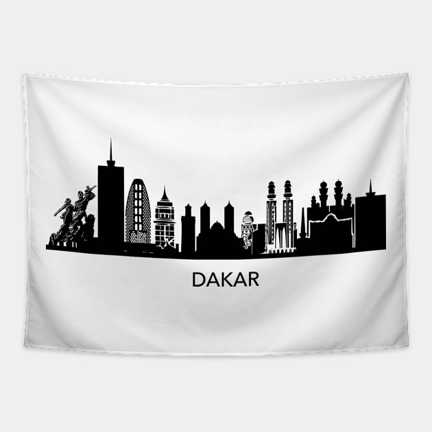 Dakar Skyline Tapestry by Elenia Design