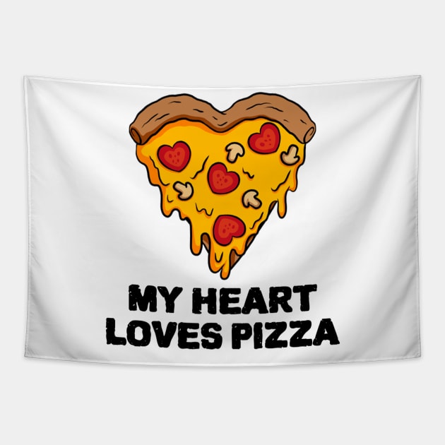 My heart loves pizza Tapestry by Sanworld