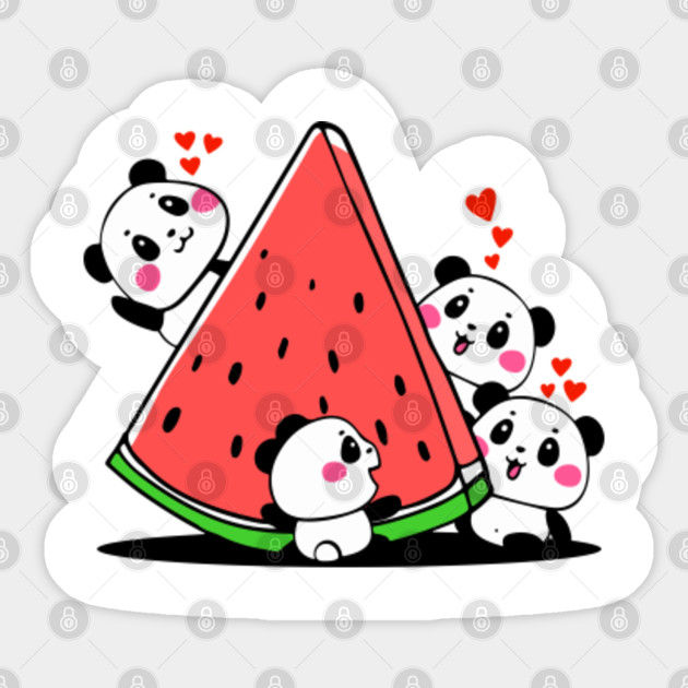 Pandamonium Kawaii Adorable Baby Panda Eating Watermelon Mothers