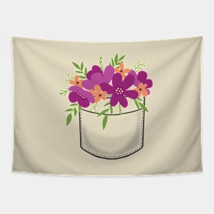 Pocket Bouquet to go for Purple Flower Lovers Tapestry