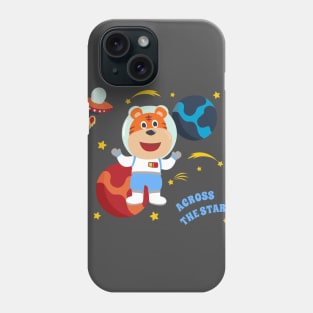 Space dog or astronaut in a space suit with cartoon style. Phone Case