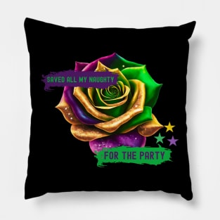 Purple Green Gold Parade Rose Pillow