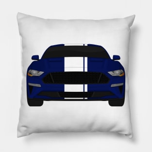 Mustang GT Kona-Blue + White Stripes Pillow