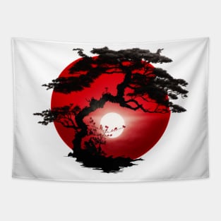 Bonsai World, Bonsai Tree Red Dawn Tapestry