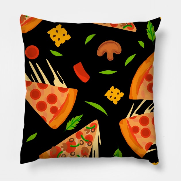 Pizza Pie Pillow by Golden Eagle Design Studio