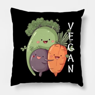 Vegan cute Veggies and Fruit Pillow