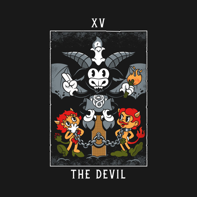 Disover The Devil - Mystical Medleys - Vintage Rubber Hose Cartoon Tarot - Tarot Cards - T-Shirt