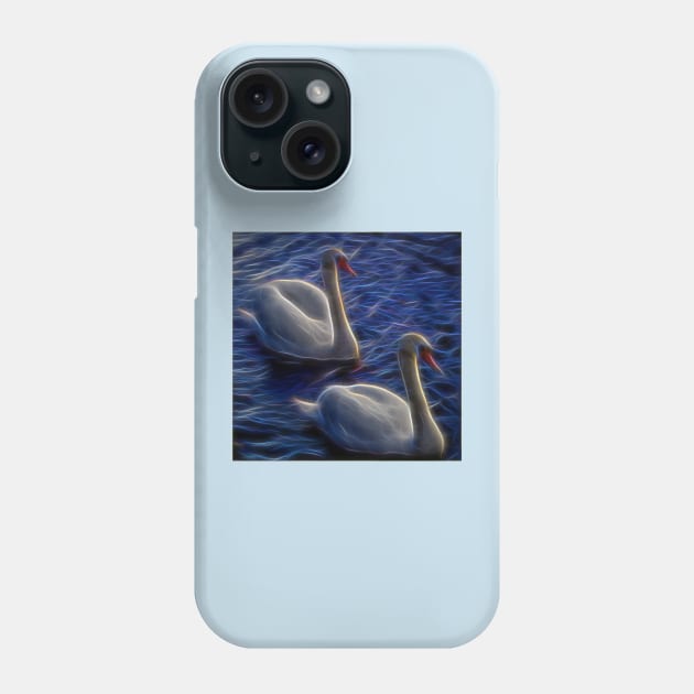 Electric swans Phone Case by Violaman