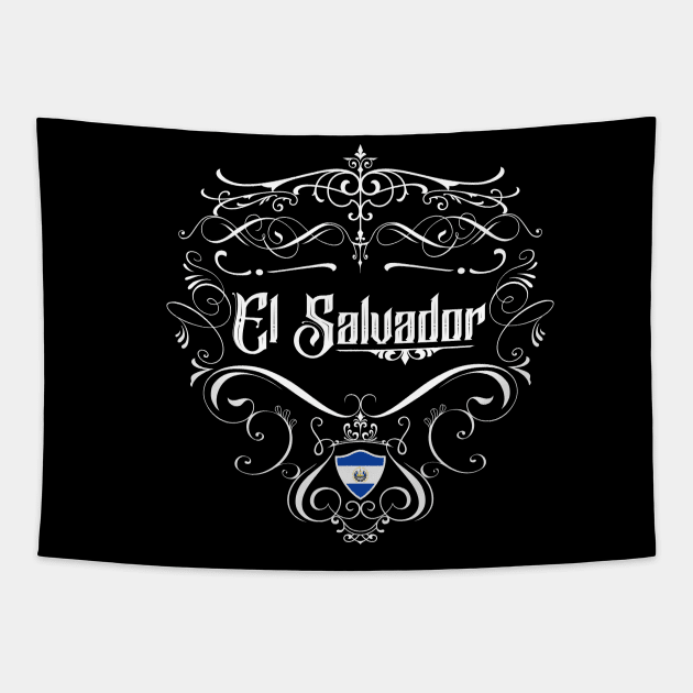 El Salvador Vintage design Tapestry by Coqui Tees