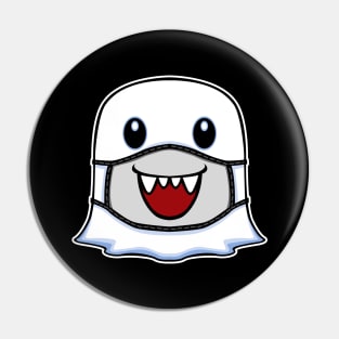 Happy Ghost Halloween with Smiling Mask Pin