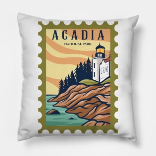 Acadia National Park Stamp Pillow