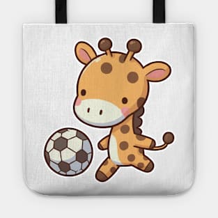 Cute giraffe Play Soccer Tote