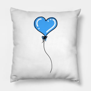 Blue Valentine Heart Balloon Pillow