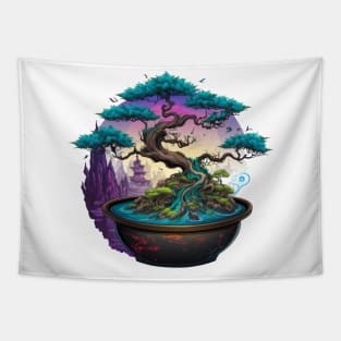 Bonsai World, Bonsai Tree Landscape Tapestry