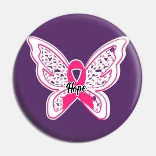 Breast Cancer Pink Ribbon Hope Pin