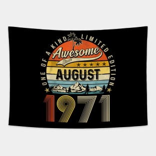 Awesome Since August 1971 Vintage 52nd Birthday Tapestry