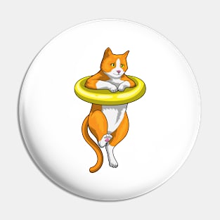 Cat Swimming Swim ring Pin