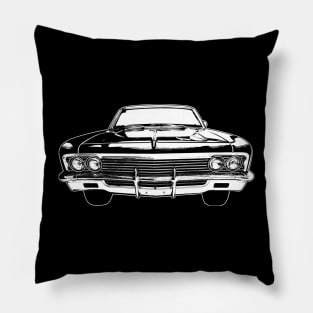 White 1966 Chevy Impala SS Sketch Art Pillow