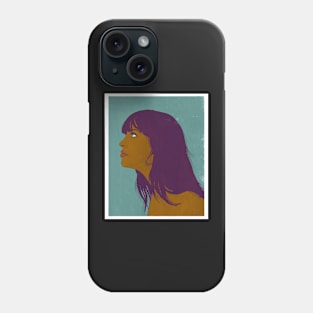 Purple Haired Girl Illustration Phone Case