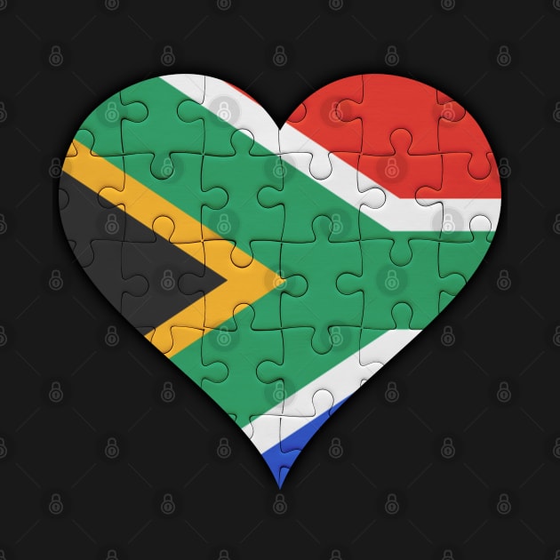 South African Jigsaw Puzzle Heart Design - Gift for South African With South Africa Roots by Country Flags