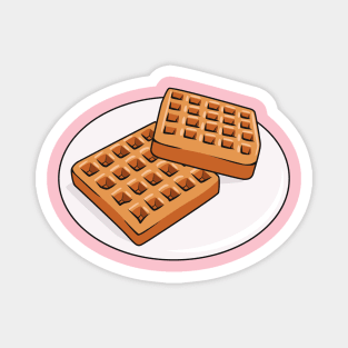 Waffle cartoon illustration Magnet