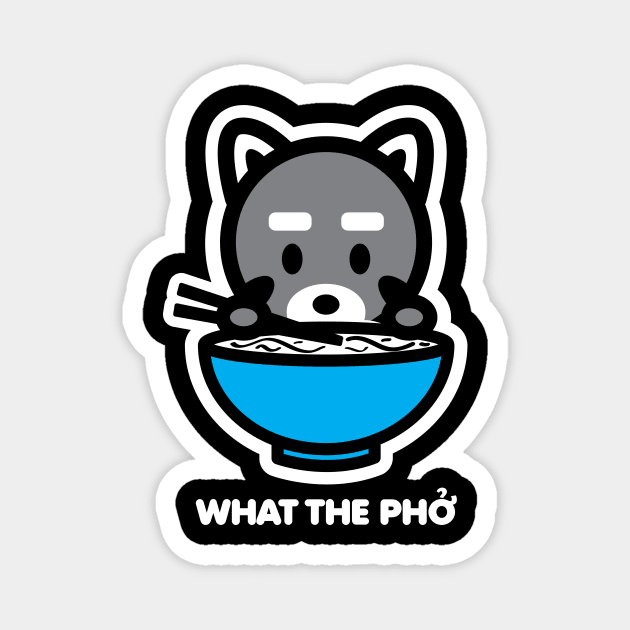 Raccoon Trash Panda What The Pho Ramen Noodles Food Animal Bambu Brand Magnet by Bambu