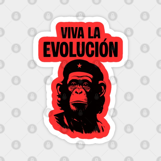 Viva La Evolución – Monkey Revolution Darwin Parody Magnet by Stylecombinator