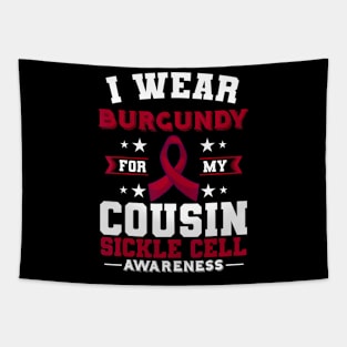 Sickle Cell Disease SCD Burgundy Awareness Ribbon Cousin Tapestry