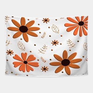 Orange Flower - Floral Pattern Tapestry