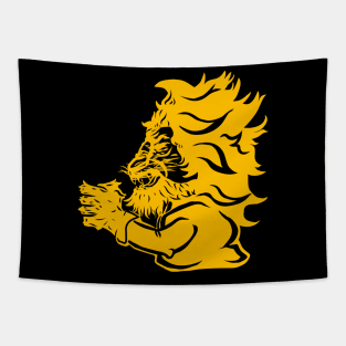 javier milei represented as a LION YELLOW VERSION Tapestry