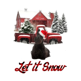 Scottish Terrier Let It Snow Tree Farm Red Truck Christmas T-Shirt