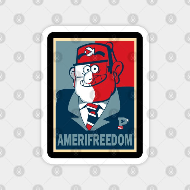 GRUNKLE STAN FOR AMERIFREEDOM! Magnet by RobotGhost