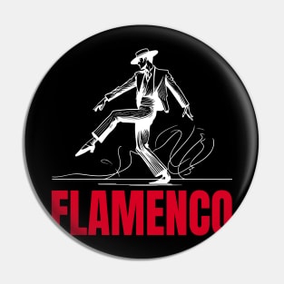 Flamenco male dancer - White and red Pin