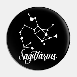 Sagittarius Zodiac Constellation in White Pin