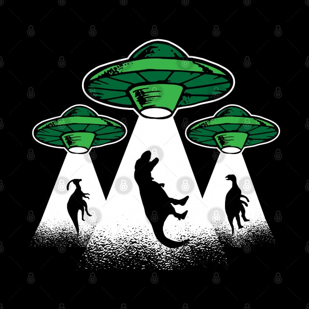 Alien Abduction - Funny Dinosaur Lover UFO Spacecraft Dino by YouareweirdIlikeyou