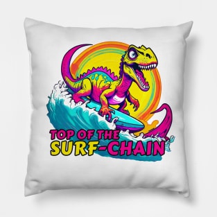 Anime Dinosaur Surfing Funny Pillow