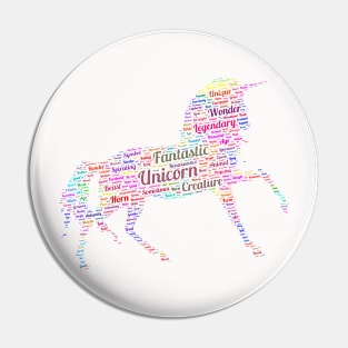 Unicorn Mystic Animal Horse Wildlife Text Word Cloud Pin