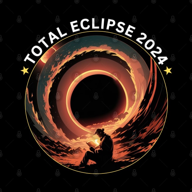 READING IN THE TOTAL ECLIPSE 2024 by Lolane