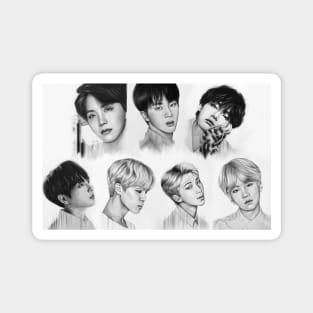 OT7 pencil drawing Magnet