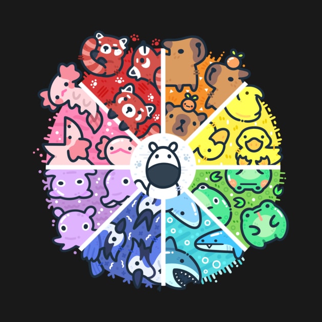 Cute Animal Color Wheel -Red Pandas, Axolotls, Frogs, & More!. by Eveo