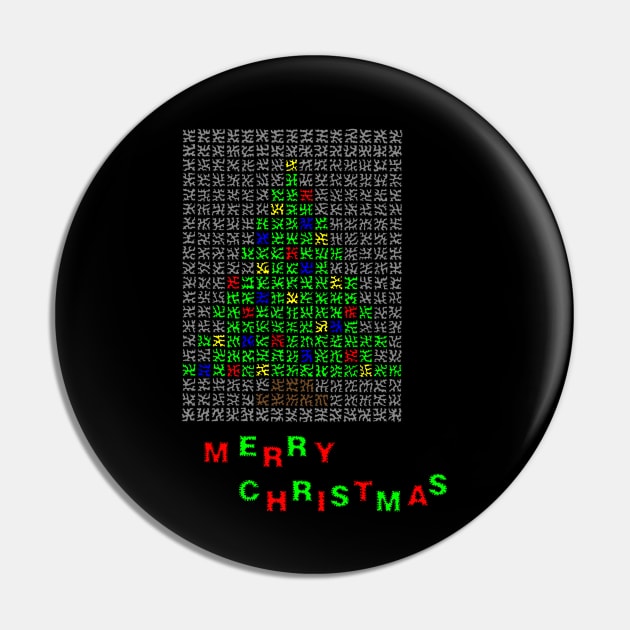 Merry Christmas Tree Pin by NightserFineArts