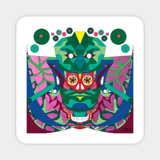 the red velvet queen in mexican jade pattern in ecopop pattern art mask Magnet