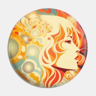 Psychedelic Girl Pin