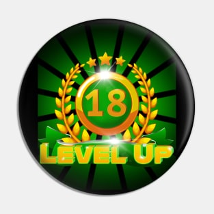 Level Up 18th Birthday Gift Pin