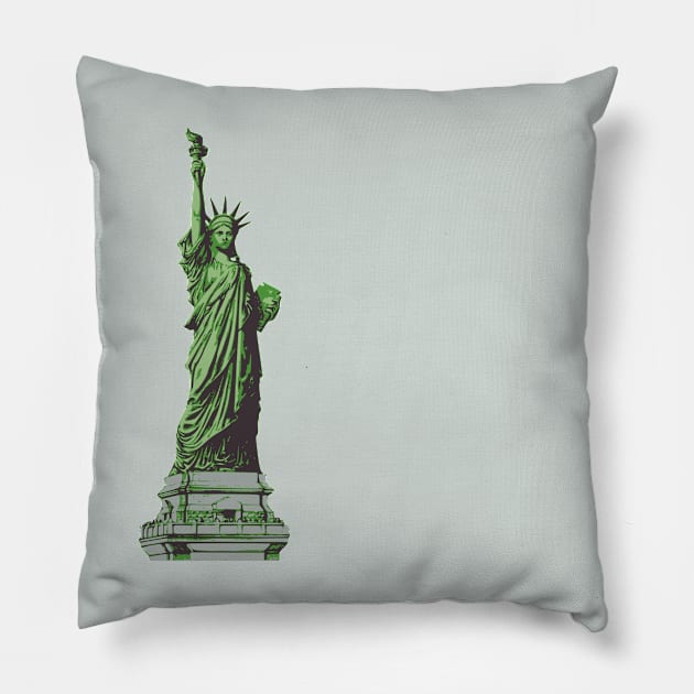 statue of liberty print independence day new york Pillow by gossiprag