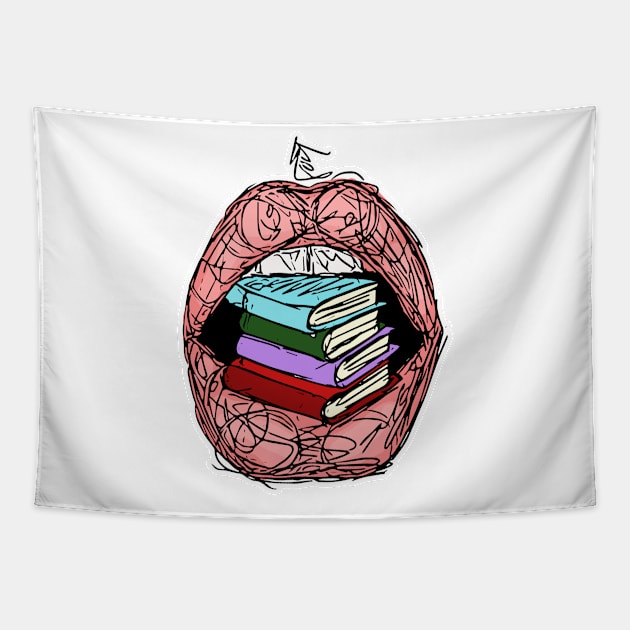 book worm mouth Tapestry by Gumdrop