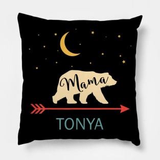 Tonya Name Gift Personalized Retro Mama Bear Pillow