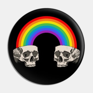 Skulls 'n Rainbow Pin
