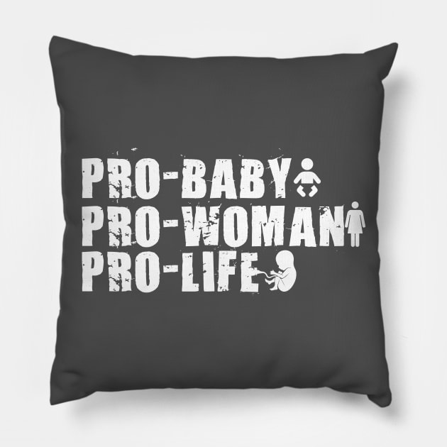 Pro Baby, Pro Woman, Pro Life Pillow by TinPis