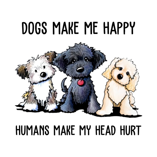 Shih Tzu Dogs Make Me Happy Humans Make My Head Hurt Shirt by Krysta Clothing